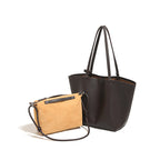Damen Einkaufstaschen-Set aus hochwertigem Kunstleder mit praktischer Mini-Tasche