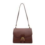 Damen Schultertasche mit elegantem Klappverschluss und dekorativem Metallakzent