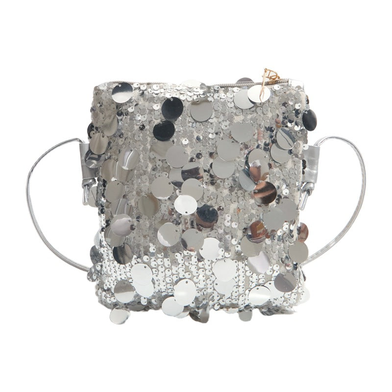 Damen Schultertasche mit glitzerndem Paillettendesign