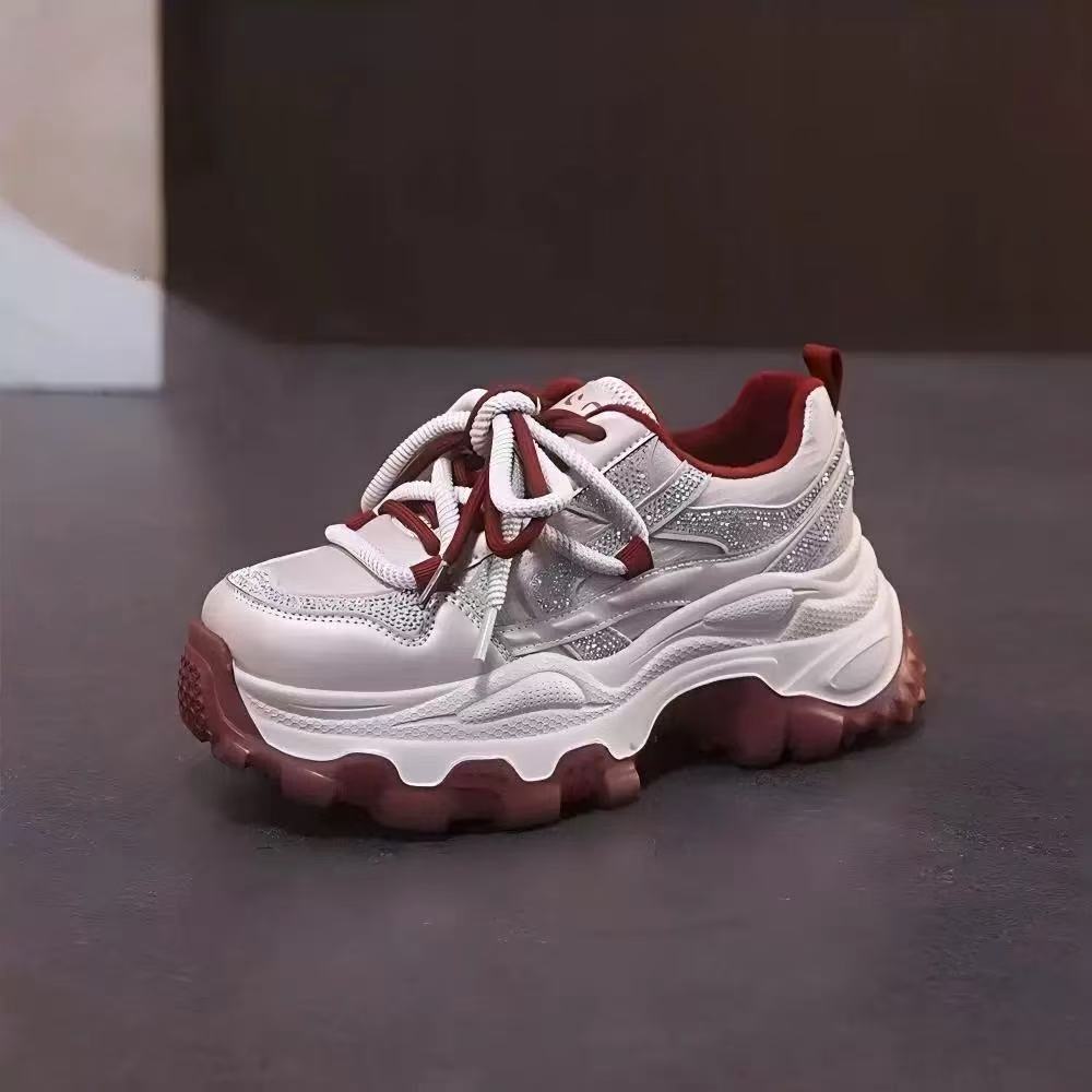 Damen Trendy Chunky Sneaker mit doppelter Dämpfung und atmungsaktivem Mesh-Obermaterial