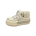 Damen High-Top Sneakers mit modischem Plissee-Look und strapazierfähiger Gummisohle