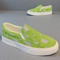 Damen Fashion Slip-On Sneakers mit funkelnden Applikationen
