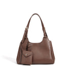 Damen Hobo-Tasche aus hochwertigem Leder mit abnehmbarem Mini-Brieftasche