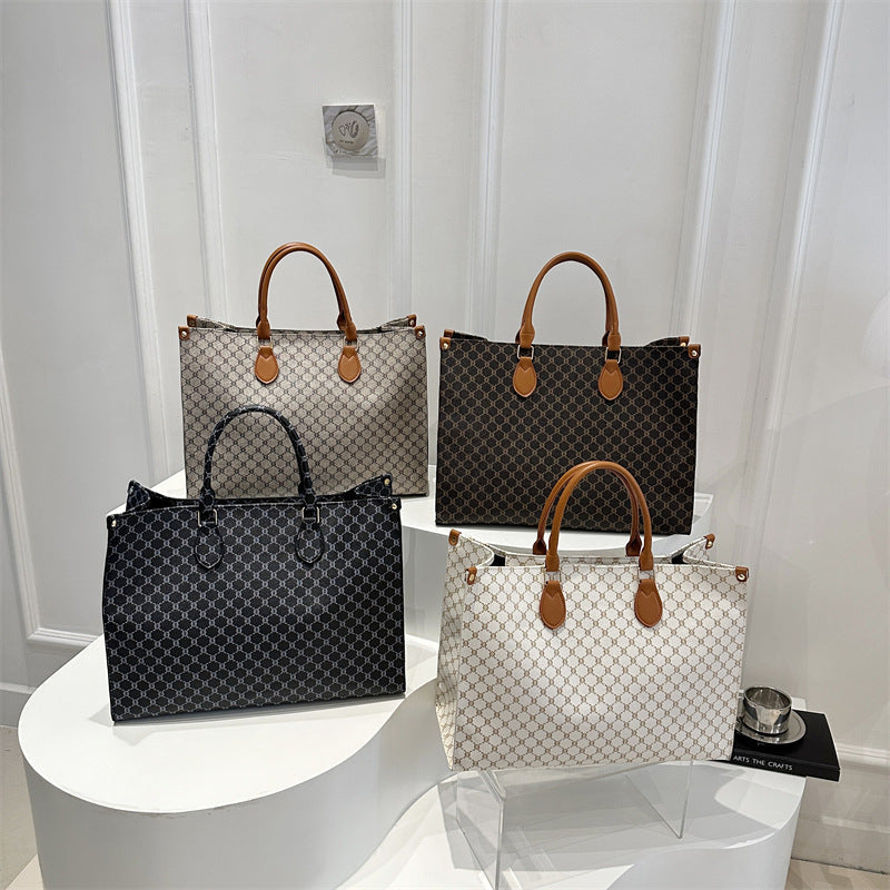 Damen elegante Tragetasche mit hochwertigem Monogramm-Design