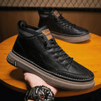 Damen High Sneakers aus echtem Leder mit einer stabilen Sohle und gepolsterter Außensohle