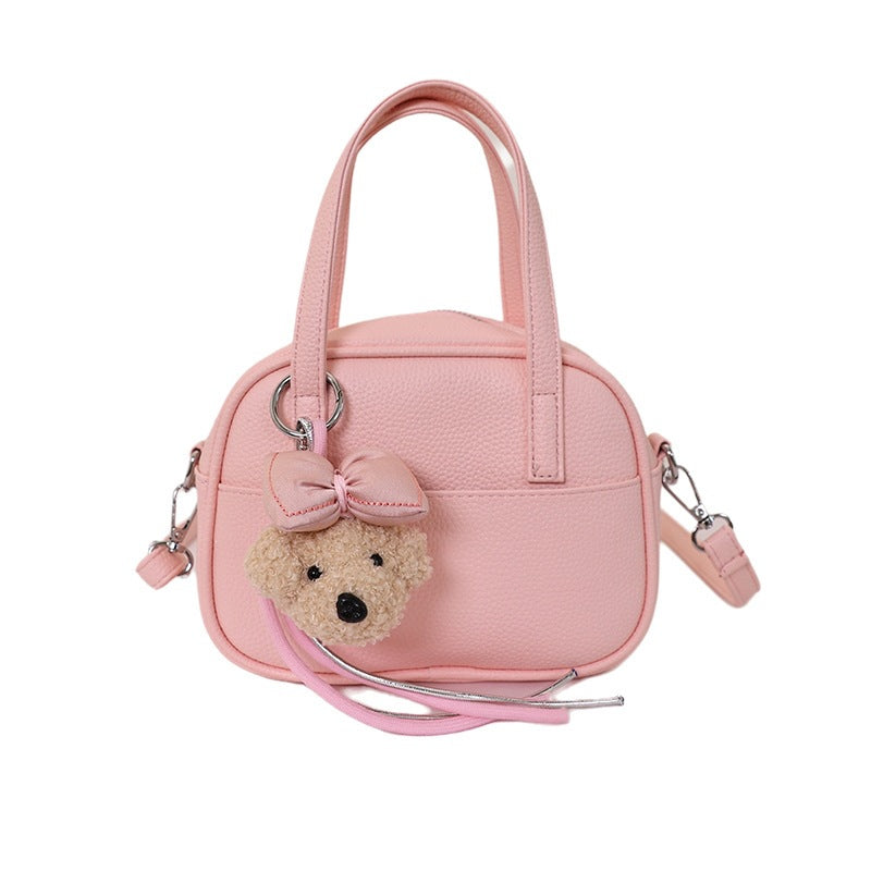 Damen Mini-Handtasche mit verspieltem Tieranhänger