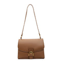 Damen Schultertasche mit elegantem Klappverschluss und dekorativem Metallakzent