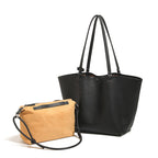 Damen Einkaufstaschen-Set aus hochwertigem Kunstleder mit praktischer Mini-Tasche