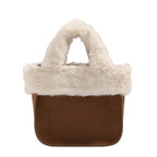 Damen Mini-Bag mit luxuriösem Kunstpelzkragen