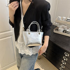 Damen elegante Mini-Handtasche mit strukturiertem Design und abnehmbarem Schulterriemen