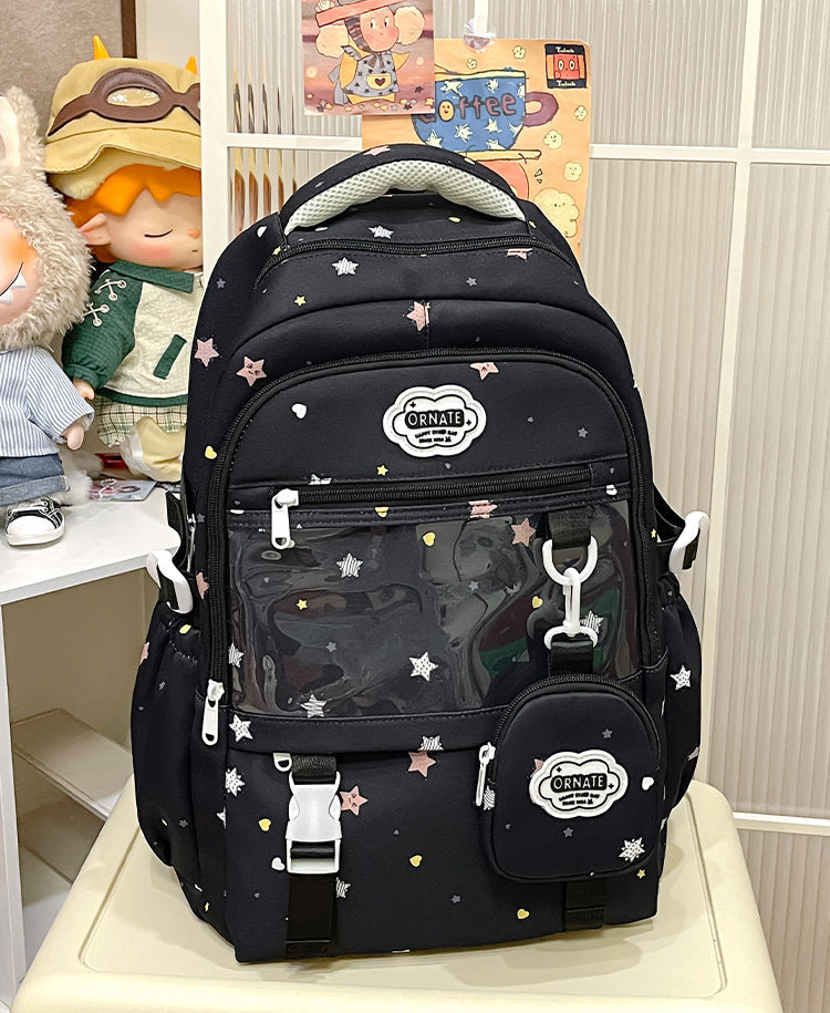 Stylischer Sternmuster-Schulrucksack