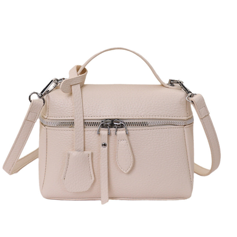 Damen praktische Schultertasche mit Doppelreißverschluss und vielseitigem Tragegurt