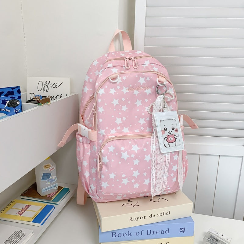 Stern-Muster Multi-Taschen-Rucksack