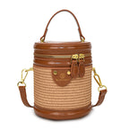 Damen stilvolle Schultertasche im eleganten Korbdesign