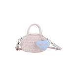 Damen trendige Mini-Handtasche mit auffälligen Perlenapplikationen
