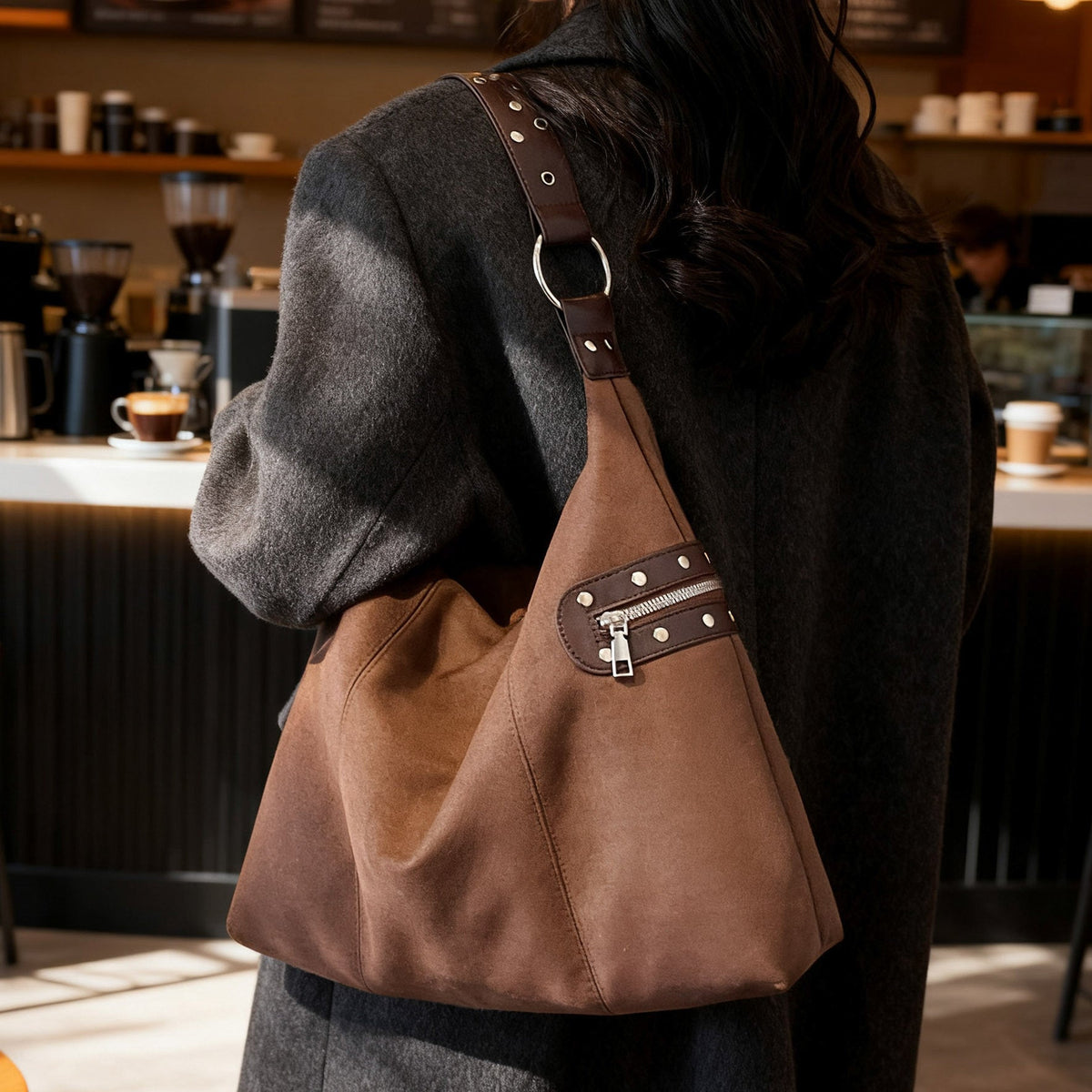Damen Schultertasche im lässigen Tierdruck-Stil