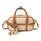 Damen Mini-Handtasche mit abnehmbarem Teddy-Anhänger
