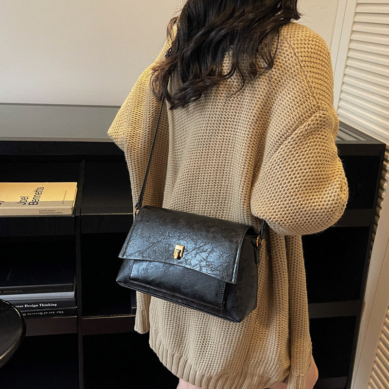 Damen elegante Schultertasche aus strukturiertem Leder