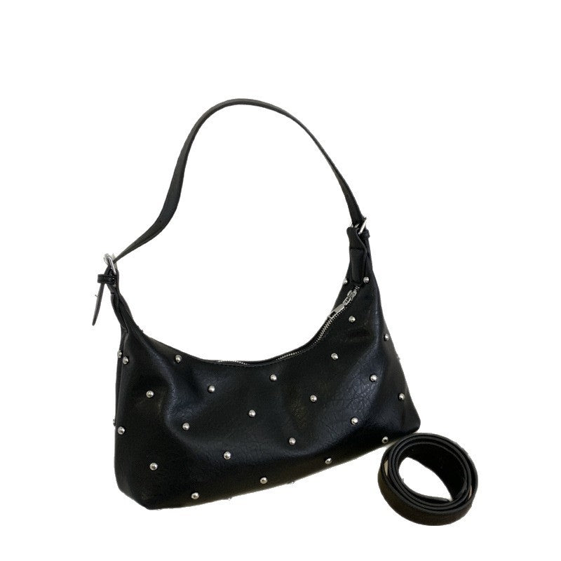 Damen lässige Schultertasche mit eleganten Perlenakzenten