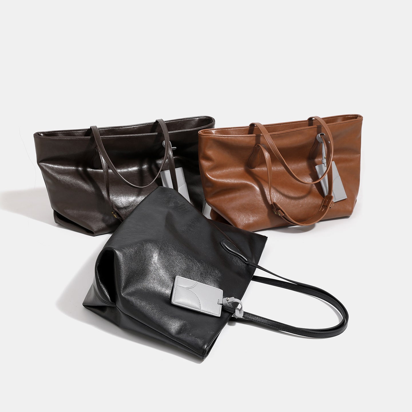Damen hochwertige Tote-Tasche aus weichem Kunstleder mit strukturiertem Design