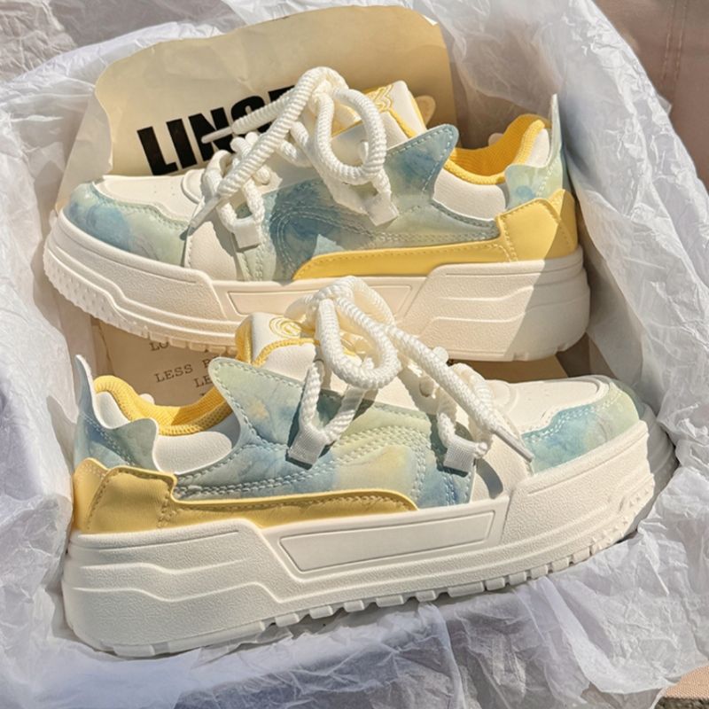 Damen modische Sneakers mit innovativem Plattformdesign und atmungsaktiver Obermaterial-Hybridstruktur