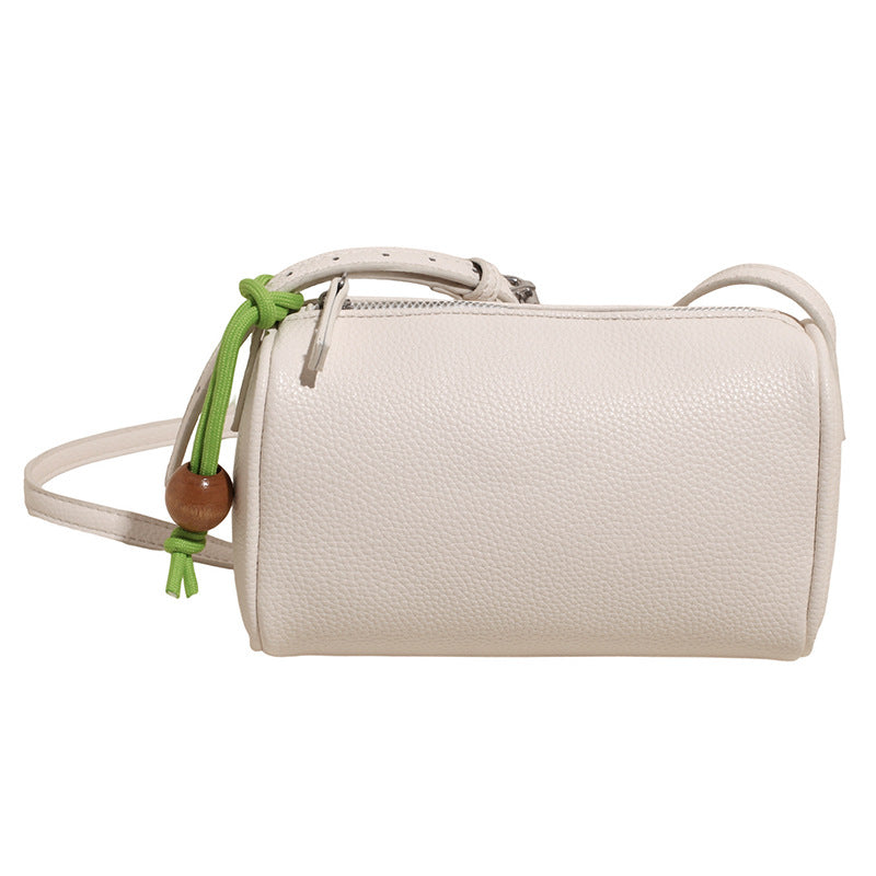 Damen Schultertasche aus hochwertigem synthetischem Leder mit buntem Kordelzug