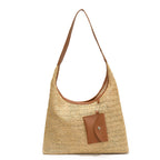 Farbenfrohe Schultertasche aus Baumwolle mit einer praktischen Zusatztasche