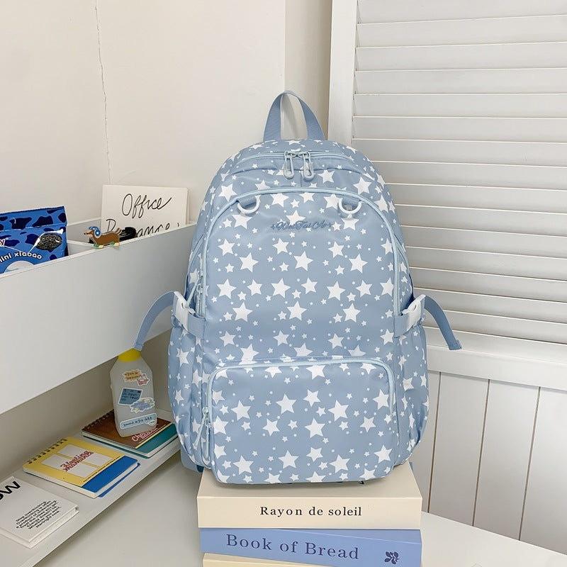 Stern-Muster Multi-Taschen-Rucksack