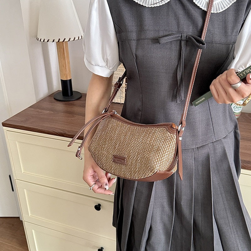 Damentasche mit elegantem gewebtem Design und abnehmbarem Schulterriemen