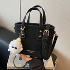 Damen Mini Tasche mit abnehmbarem Plüschanhänger