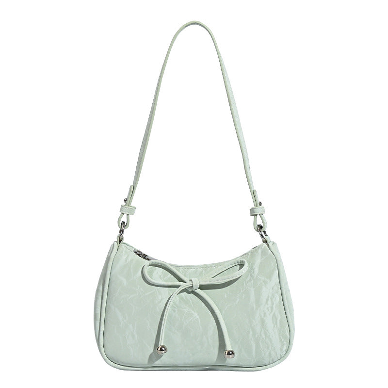 Damen elegante Mini-Handtasche mit verspieltem Kordelzug