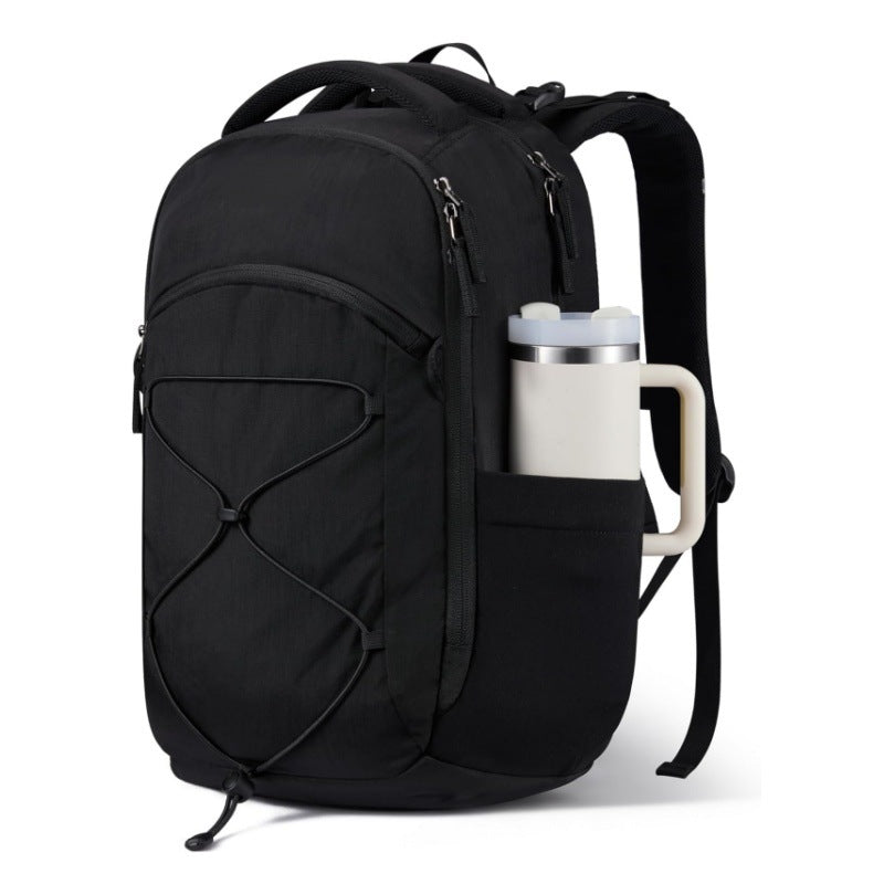 Multifunktionaler Rucksack mit Getränkefach und elastischer Schnürung