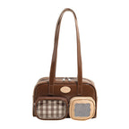 Damen Schultertasche mit einzigartigem Kordelzug und charmantem Anhänger