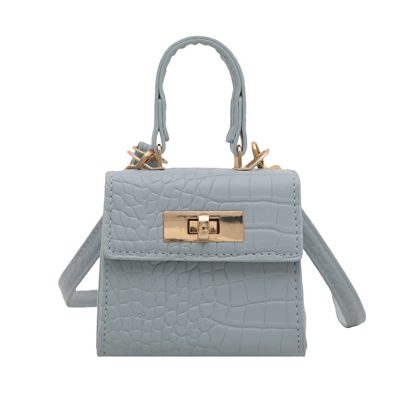 Damen Mini-Tasche mit elegantem Krokodil-Look und goldenen Akzenten