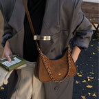 Damen modische Schultertasche im Vintage-Look mit Kettenriemen