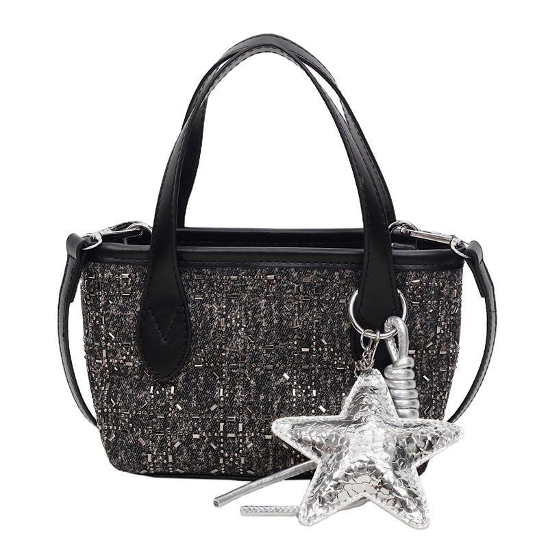 Damen Mini-Handtasche mit funkelndem Stern-Anhänger