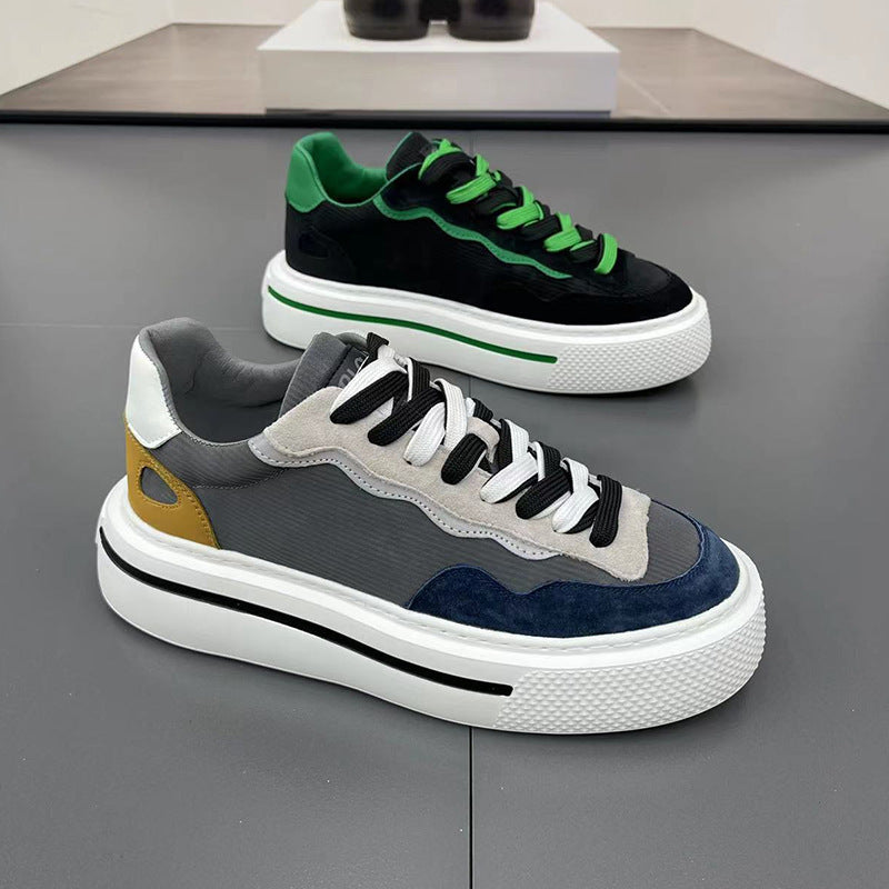 Damen Mode Sneakers mit hoher Plateausohle und atmungsaktiver Struktur