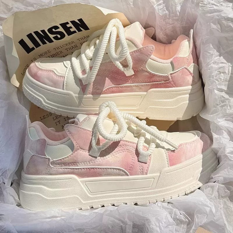 Damen modische Sneakers mit innovativem Plattformdesign und atmungsaktiver Obermaterial-Hybridstruktur