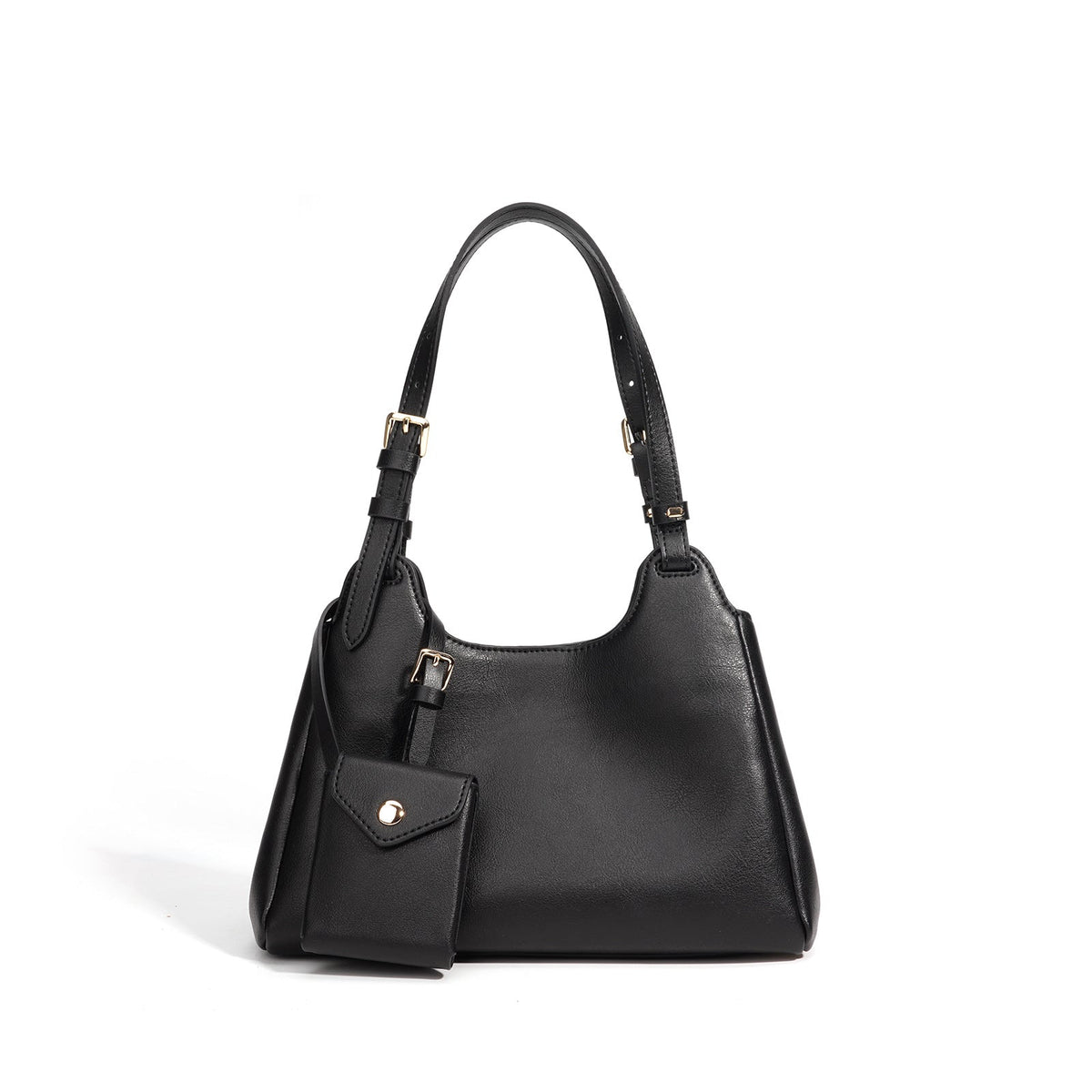 Damen Hobo-Tasche aus hochwertigem Leder mit abnehmbarem Mini-Brieftasche