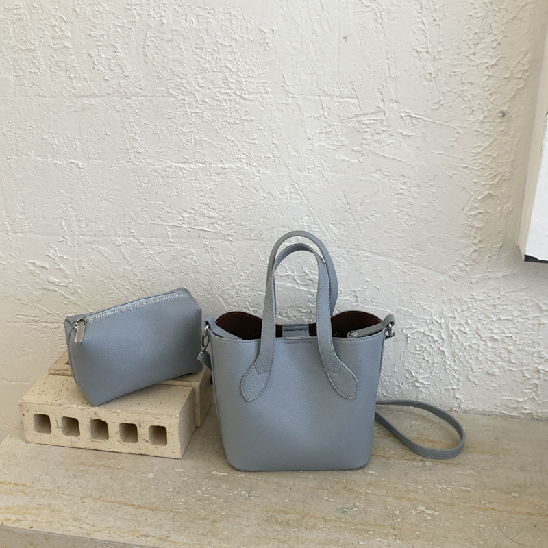 Damen Mini Schultertasche mit abnehmbarem Kosmetiktäschchen