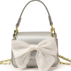 Damen Mini-Handtasche mit dekorativem Schleifen-Design