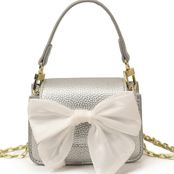 Damen Mini-Handtasche mit dekorativem Schleifen-Design