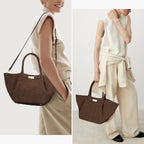 Große Wildleder Schulterhandtasche