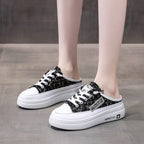 Damen Bequeme Sneakers mit Modischem Schachbrettmuster