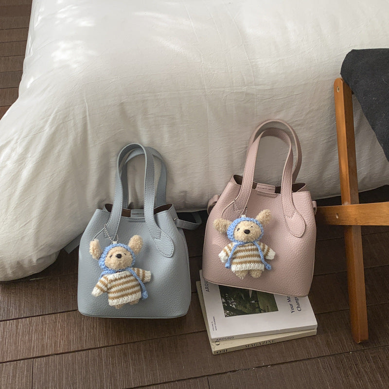 Damen Mini Schultertasche mit abnehmbarem Kosmetiktäschchen