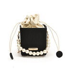 Damen Mini-Handtasche mit abnehmbarer Perlenkette
