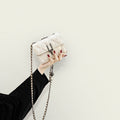Damen Mini-Clutch mit elegantem Kettenriemen und luxuriösem gesteppetem Muster