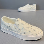 Damen Fashion Slip-On Sneakers mit funkelnden Applikationen