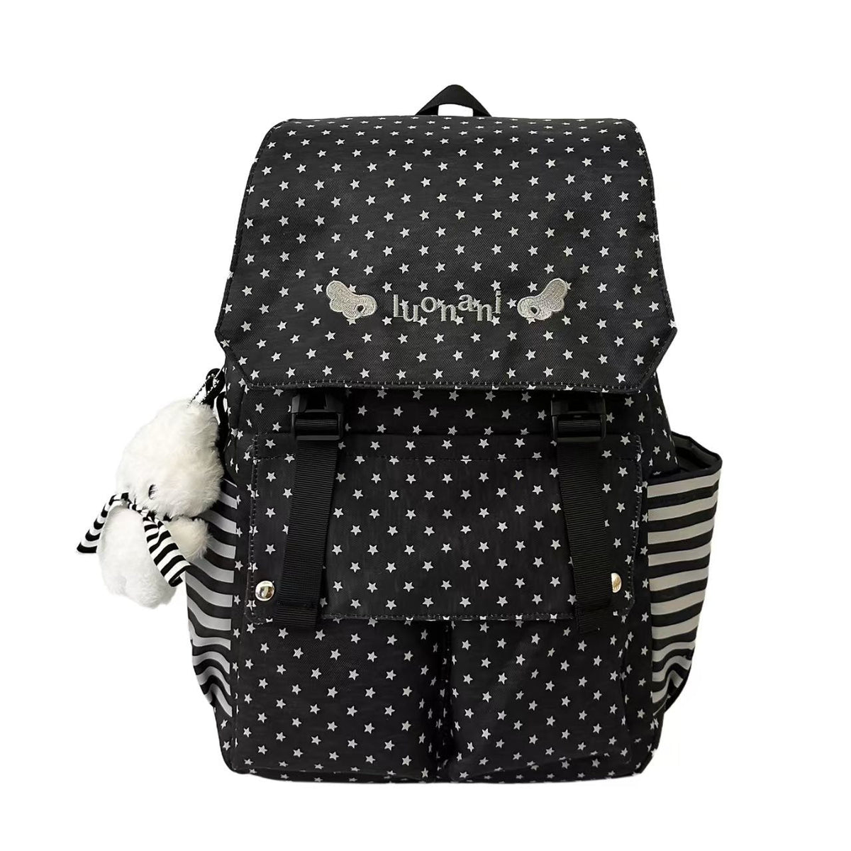 Stern-Muster Multi-Taschen-Rucksack