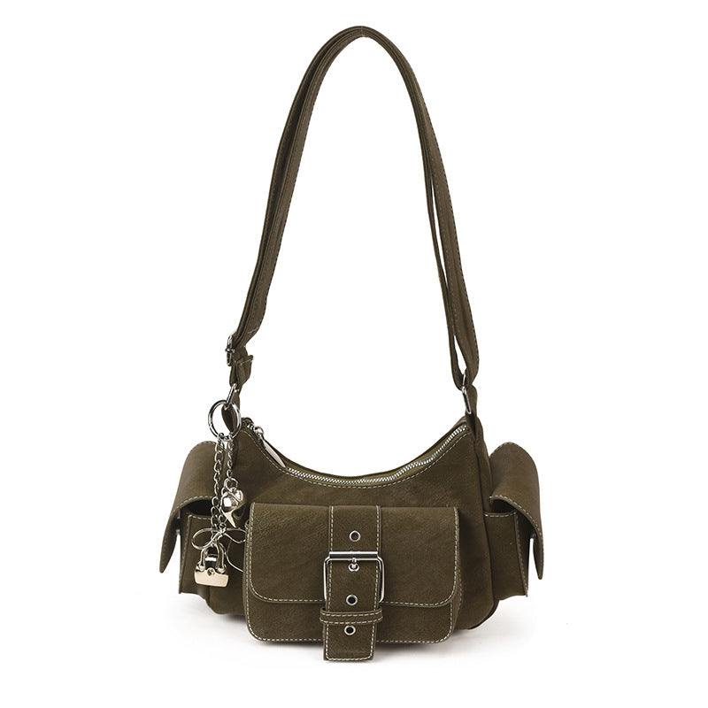 Damen Schultertasche im modernen Design mit praktischen Fächern